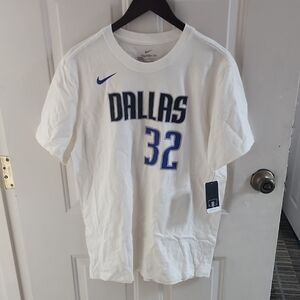 Nike White Dallas Tee with Blue Accents